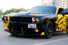 Yellow Dodge Challenger V6 2018 for rent in Ajman 5